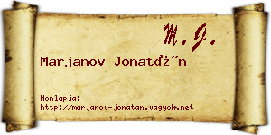 Marjanov Jonatán névjegykártya